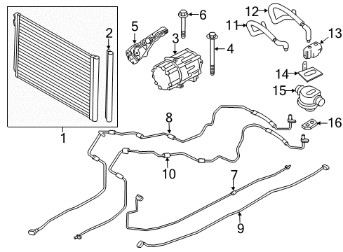 2015 BMW 740Li Air Conditioner Suction Pipe Diagram for 64539253582