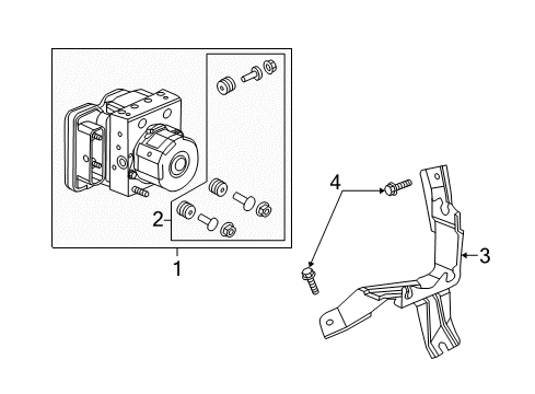 2017 Acura RDX ABS Components Bracket, Modulator Diagram for 57115-TX4-A01