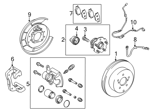 2012 Lexus CT200h Rear Brakes Rear Driver Disc Brake Cylinder Assembly Diagram for 47850-12160