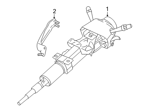 2009 Cadillac SRX Steering Column, Steering Wheel Column Asm-Steering *Ebony Diagram for 15948868