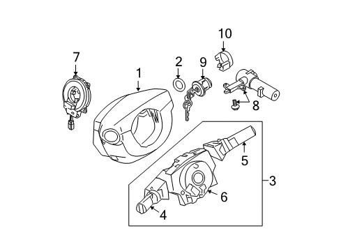 2004 Nissan Titan Stability Control Frame Assembly-Steering Lock Diagram for D8701-7S200