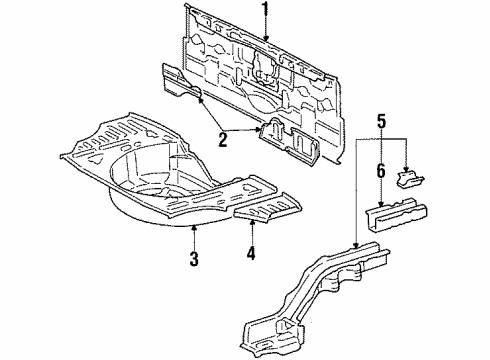 1988 Toyota Tercel Rear Body Floor Pan Diagram for 58311-16110