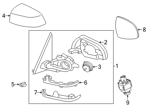 2015 BMW X5 Outside Mirrors Lower Housing Section, Right Diagram for 51167291202