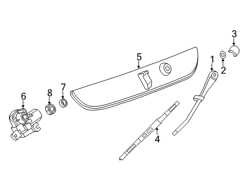 2015 Chevrolet Tahoe Wiper & Washer Components Wiper Arm Cap Diagram for 23108340