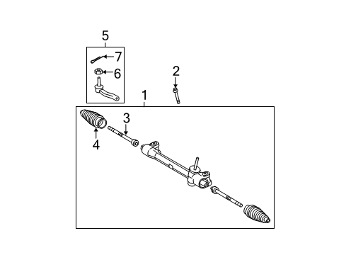 2012 Toyota Yaris Steering Column & Wheel, Steering Gear & Linkage Gear Assembly Diagram for 45510-52141