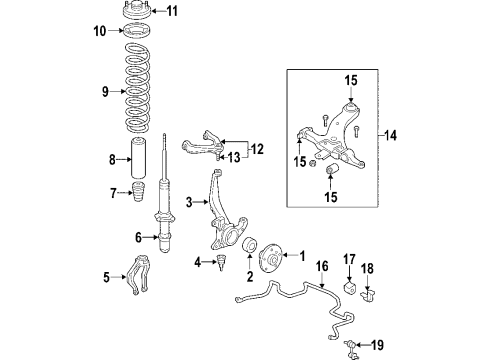 2007 Hyundai Azera Front Suspension Components, Lower Control Arm, Upper Control Arm, Stabilizer Bar Spring-Front Diagram for 54650-3L031