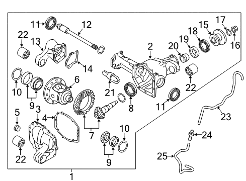 2017 Nissan Titan Carrier & Front Axles Carrier Gear Diagram for 38510-EZ20A