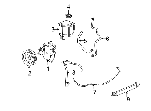 2010 Chrysler 300 P/S Pump & Hoses, Steering Gear & Linkage Hose-Power Steering Supply Diagram for 4782348AC