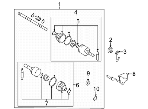 2020 Nissan Versa Drive Axles - Front Bolt Diagram for 01125-N1011