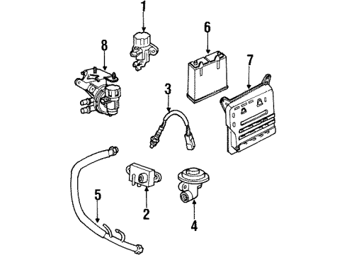 2001 Lincoln Town Car EGR System Tube Assembly Diagram for 1W7Z-9D477-AB