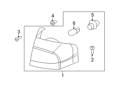 2007 Lincoln MKX Bulbs Tail Lamp Diagram for 7A1Z-13404-B