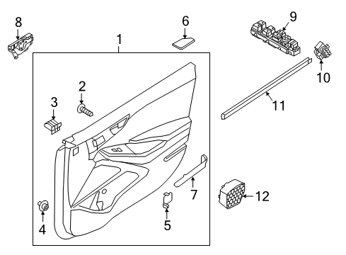 2018 Hyundai Ioniq Interior Trim - Front Door Power Window Main Switch Assembly Diagram for 93570-G2110-4X