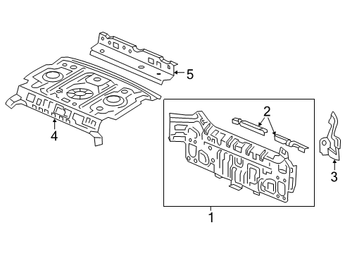 2020 Honda Insight Rear Body Parcel Shelf Comp Diagram for 66500-TBA-A50ZZ