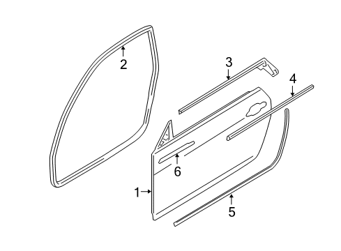 2010 BMW 328i Door & Components Outer Weatherstrip, Left Diagram for 51337157251