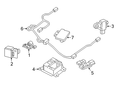 2019 Nissan Leaf Air Bag Components Sensor-Side AIRBAG, RH Diagram for 98836-5SA8A