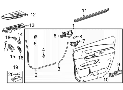 2021 Toyota Sienna Interior Trim - Front Door Mirror Switch Diagram for 84872-0E110