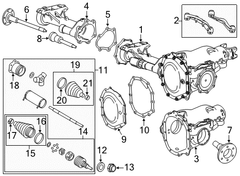 2018 Chevrolet Silverado 2500 HD Carrier & Front Axles AXLE ASM-FRT Diagram for 84709304