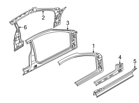 2006 Hyundai Tiburon Center Pillar, Rocker Panel, Uniside Panel Assembly-Side Sill Inner, RH Diagram for 65181-2C000
