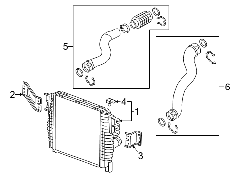 2019 GMC Sierra 1500 Intercooler Intercooler Bracket Diagram for 84046092