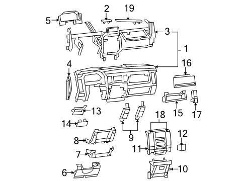 2009 Dodge Ram 1500 Instrument Panel CUPHOLDER-Instrument Panel Diagram for 1EA971K2AB