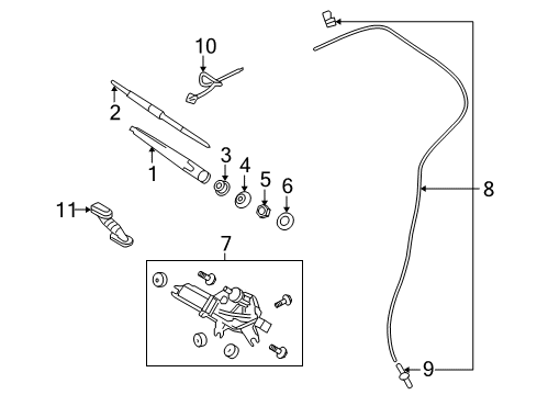 2009 Kia Spectra5 Wiper & Washer Components Hose Assembly-Rear Washer Diagram for 989502F000