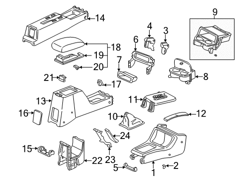 1996 Honda Civic Center Console Boot, Change Lever *NH1L* (BLACK) Diagram for 83414-S04-000ZA