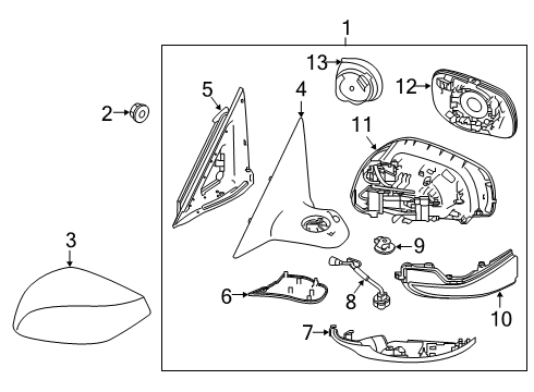 2020 Infiniti Q50 Mirrors Door Mirror Assy-LH Diagram for 96302-6HL6B