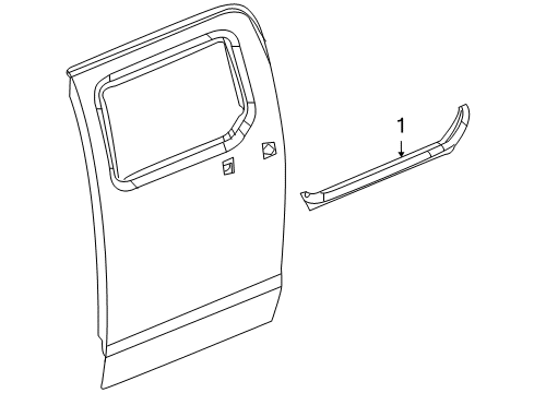 2010 Hummer H3T Exterior Trim - Rear Door Belt Weatherstrip Diagram for 94734599