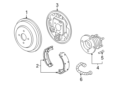 2004 Saturn Ion Brake Components Hub & Bearing Assembly Diagram for 15839051