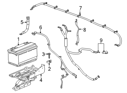 2018 Chevrolet Silverado 2500 HD Battery Battery Cable Diagram for 84354713