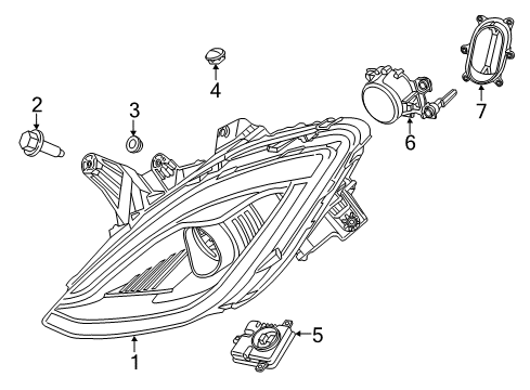 2016 Dodge Viper Bulbs Headlamp Left Diagram for 68145249AC