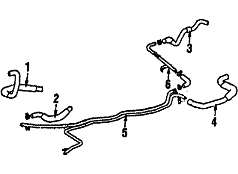 1988 Toyota MR2 Hoses, Lines & Pipes Outlet, Water Diagram for 16331-16030