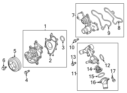 2011 Ford F-150 Water Pump Pulley Diagram for BR3Z-8509-G