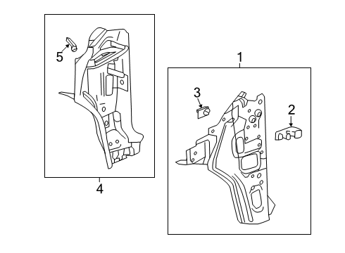 2021 Chevrolet Blazer Hinge Pillar Hinge Pillar Reinforcement Diagram for 84564771