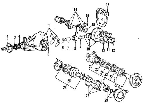 1993 Plymouth Laser Rear Axle, Axle Shafts & Joints, Differential, Drive Axles, Propeller Shaft Seal-Transmission Case Diagram for MD707184