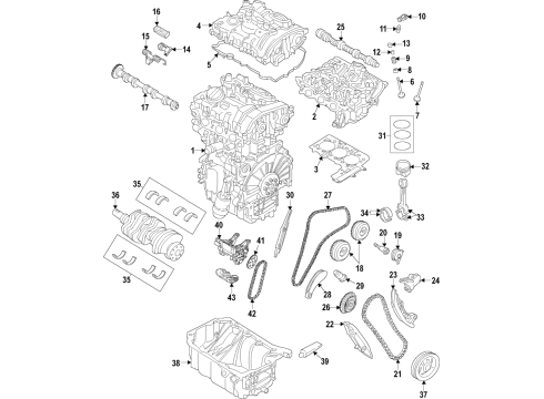 2015 BMW i8 Engine Parts, Mounts, Cylinder Head & Valves, Camshaft & Timing, Variable Valve Timing, Oil Pan, Oil Pump, Balance Shafts, Crankshaft & Bearings, Pistons, Rings & Bearings Cylinder Head Gasket Asbestos-Free Diagram for 11128630683