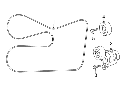 2021 Toyota Camry Belts & Pulleys Serpentine Belt Diagram for 90916-A2027