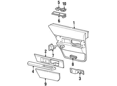 1998 Buick LeSabre Door & Components ARMREST, Rear Side Door Armrest Diagram for 16668464