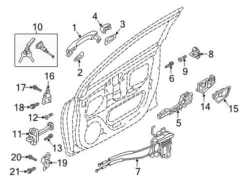 2020 Hyundai Accent Front Door Door Outside Handle Assembly, Right Diagram for 82661-J0200