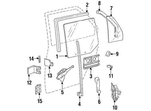 1989 Dodge Omni Rear Door Glass & Hardware -Front&Rear Door Latch R/CONT Left Diagram for 5200879
