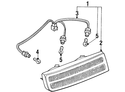 1990 Nissan 300ZX Bulbs Lamp Assembly-Rear Combination RH Diagram for B6550-30P00