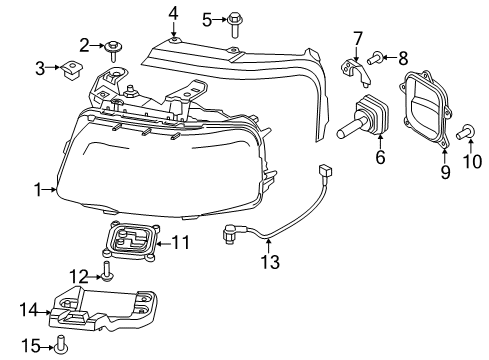 2017 Lincoln Navigator Headlamps Cover Diagram for FL7Z-13K046-A