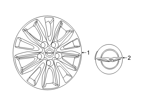 2019 Chrysler Pacifica Wheel Covers & Trim Wheel Center Cap Diagram for 1LB741NWAB