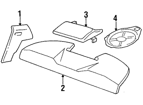 1994 Cadillac DeVille Interior Trim - Quarter Panels Panel Asm-Quarter Upper Trim Finish *Black Diagram for 3548072