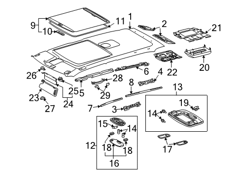 2004 Toyota Tundra Interior Trim - Cab Dome Lamp Assembly Diagram for 81240-0C040-B0