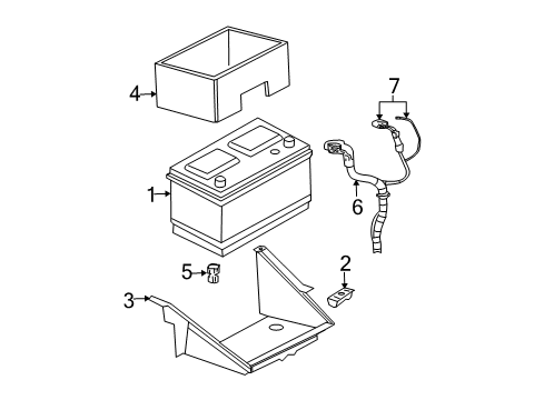 2005 Dodge Dakota Battery Tray-Battery Diagram for 55359973AE