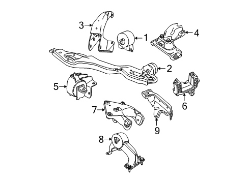 2008 Chrysler Town & Country Engine & Trans Mounting Support Diagram for 4880603AB