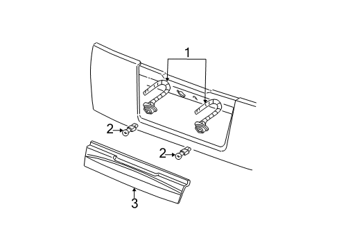 2002 Ford Explorer Bulbs License Shield Diagram for 2L2Z-13508-AAPTM