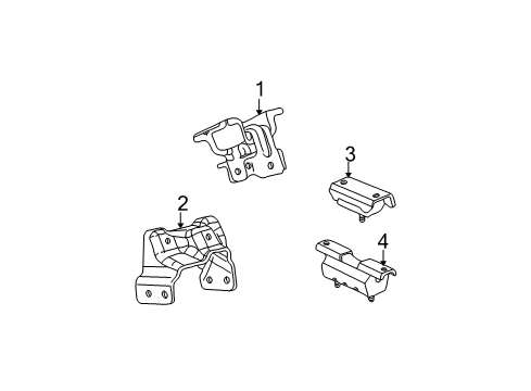 2000 Chevrolet Tahoe Engine & Trans Mounting Mount Bracket Diagram for 15113849