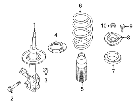 2017 Nissan Sentra Struts & Components - Front Spring-Front Diagram for 54010-4FU1A